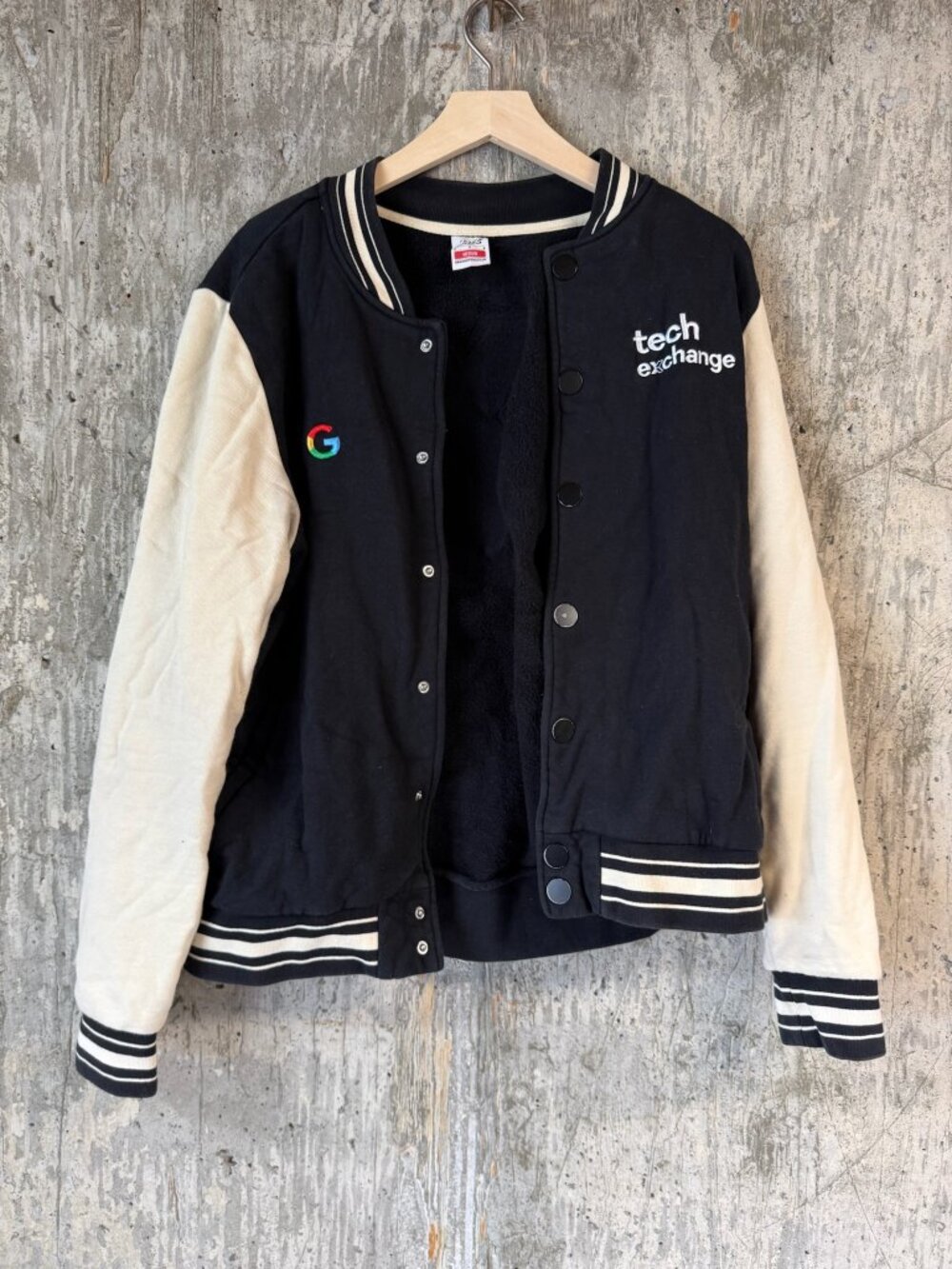 MADE Unisex Tech Exchange Letterman Jacket Size M In Phantom Black